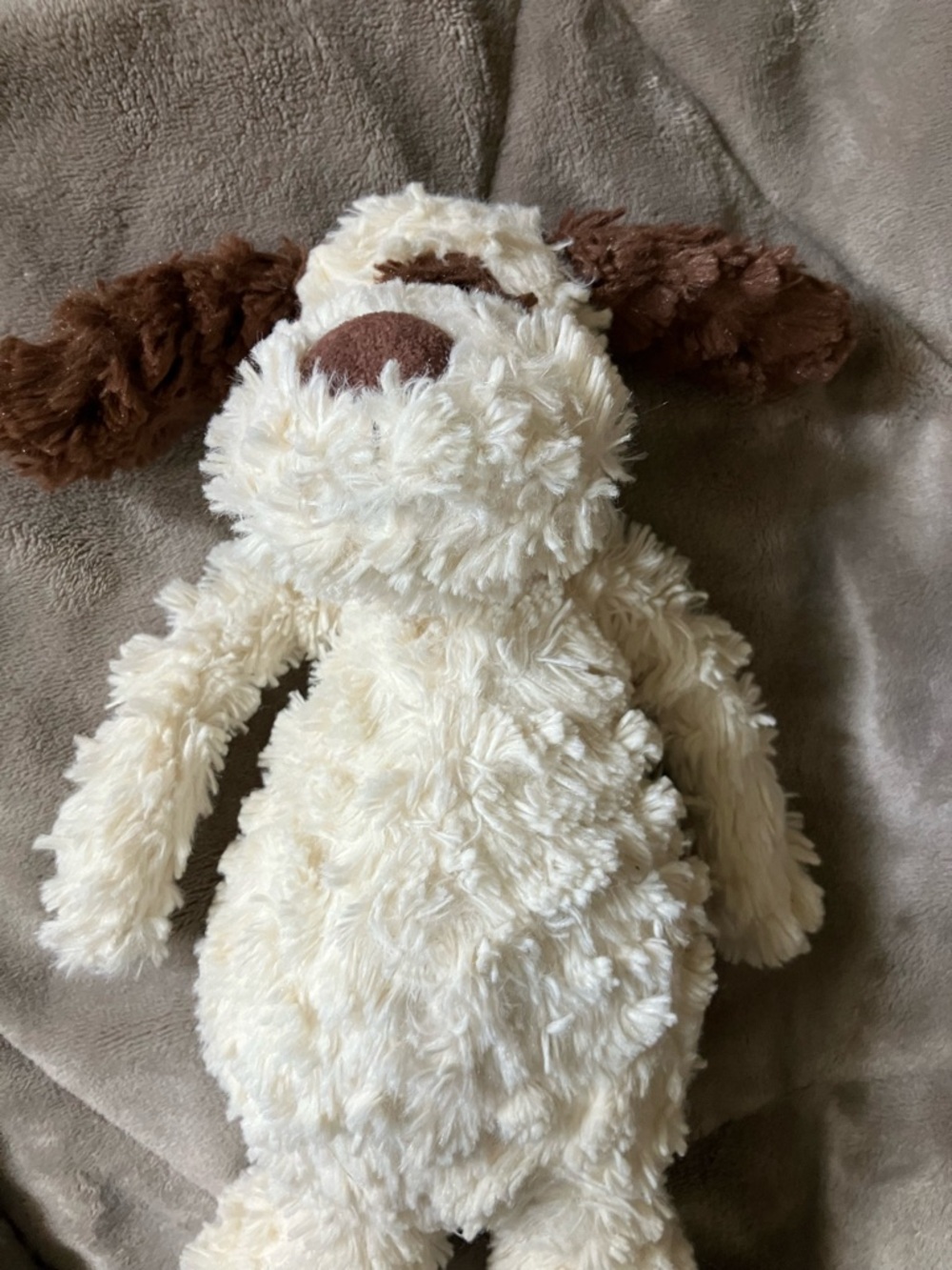Chelsea Teddy Bear Co. Floppy Bashful Puppy Dog Cream Chocolate Brown Lovey 11”